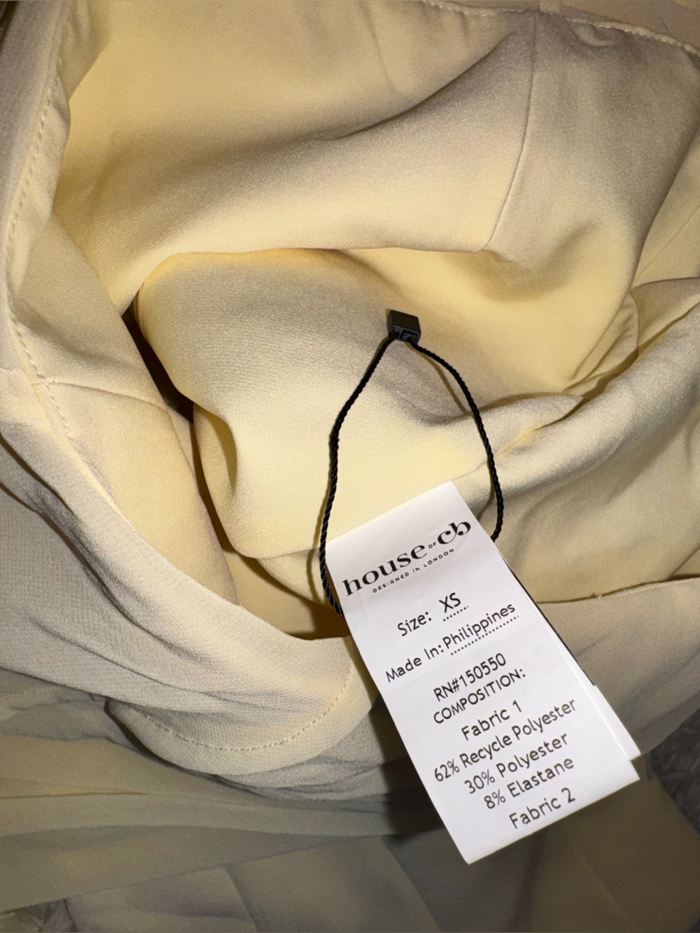 NEW HOUSE OF CB Raphaella Sleeveless Stretch Crepe Yellow butter Gown sz XS - Picture 10 of 10